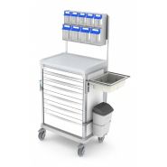 Chariot de soins à tiroirs télescopiques - JETCART - Stockage sécurisé des médicaments et fournitures d'urgence_2