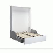 Armoire lit escamotable Dynamo Sofa - canapé avec accoudoirs en microfibre gris - couchage 160x200 cm_2