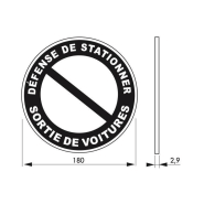 Plaque signalétique Ø 180mm - Sortie de voiture avec adhésif - Polystyrène - Réf. 00967136 - Marque THIRARD_2