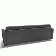 Canapé d'angle convertible express Virgola - Matelas 120 cm épaisseur 16 cm - Tissu gris design scandinave_2