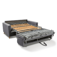 Canapé convertible express VIRGOLA - Matelas 16 cm - Sommier à lattes 140x197 cm - Tissu tweed gris graphite_2