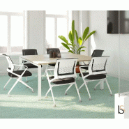 Chaise visiteurs avec assise pliante Plys - Mobel Linea - Blanc, 4 sièges_2