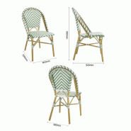 Chaises style parisien en rotin vert clair - Lot de 2 - FU535 | Bolero_2