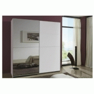 Dressing portes coulissantes Clapton 135 cm - blanc alpin / miroir - 2 tablettes et penderies intégrées_2