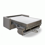 Canapé convertible CanapExpress Grandiose - Matelas mémoire 22 cm - Tissu tweed gris clair_2