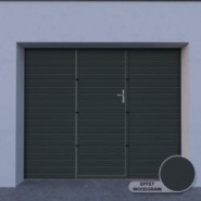 Porte de garage sectionnelle avec panneau rainuré et portillon - 2400 × 2000 mm_2