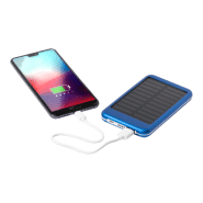Power bank en aluminium - 4000 mAh - Chargeur solaire et micro USB - Couleur bleu_2