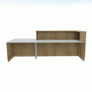 Bureau d'accueil mixte avec PMR Delta Plus - Mobel Linea - Droite, Chêne veiné_3