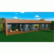 Maison à ossature en bois plain-pied joor 5 / surface habitable 125 m² / surface brute 178 m² / 5 pièces / toit plate