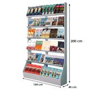 Présentoir Média-Rack® grande capacité - 2 meubles + 2 joues - 12 étagères - Blanc - Réf : 12962J2_2