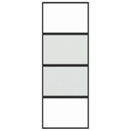 Vidaxl porte coulissante noir 76x205 cm verre trempé aluminium 155219_2