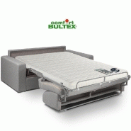 Canapé convertible express CRÉPUSCULE - Matelas 140x195 cm Comfort BULTEX® - Tissu tweed gris clair_2