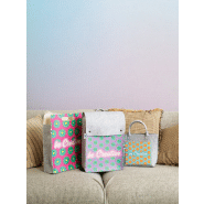 Sac à provisions en feutre RPET personnalisable - Impression quadri sur le devant et le dos - Avec poignées découpées, soufflet et étiquette RPET_2