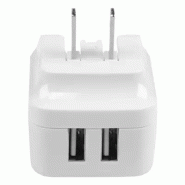 Chargeur mural USB à  2 ports - Haute puissance 17W / 3,4A - Chargeur de voyage international - Blanc_2