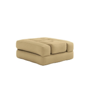 Fauteuil futon convertible Cube Chair - Standard, couleur beige blé, matelas 90x190 cm_2