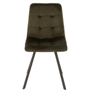 Chaise Milena - Vert foncé en velours avec pieds en métal laqué noir - Design moderne et confortable_2