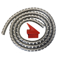 Gaine mange-câble pour bureautique - diamètre 20mm - coloris argent ou noir - rouleau 1,50 m_2