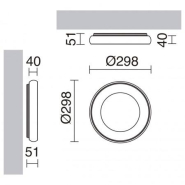Plafonnier saillie Fred L LED 25 W - 1850 lm 3000K - Gris - Diamètre 298 mm - Aluminium et polycarbonate - IP40_2