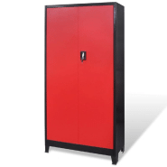 Vidaxl armoire à outils avec 2 portes acier 90x40x180 cm noir et rouge 20158_2