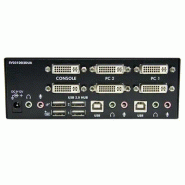 Commutateur KVM USB et double DVI à  2 ports avec audio et hub USB 2.0_2