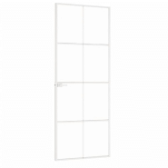 Vidaxl porte d'intérieur blanc 76x201,5 cm trempé verre aluminium fin 153670_2
