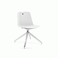 Chaise Mindy avec pied pyramidal - Mobel Linea. - Blanc_0