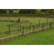 Massive - Clôture en bois pour chevaux - De Sutter Naturally - Hauteur 1m20 à 1m30 - Poteaux ronds robustes et assemblage sans clous ni vis_2