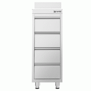 Meuble bas inox à tiroirs PREMIUM - 400 x 600 mm - 4 tiroirs - SS4SI46A_2
