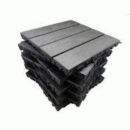 Pack 1 m² caillebotis en bois composite coextrudé - 11 pièces 30x30 cm - Coloris charbon - Surface couverte 1 m²_2