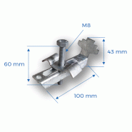 Attache complète pour caillebotis acier galva - maille 30 x 30mm_2
