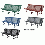 Banc urbain Mexico en acier perforé 200 cm - 3 pieds_2