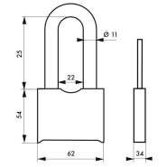 Cadenas SRH 60 mm à combinaison modifiable - Federal Lock SR - Anse renforcée en acier au molybdène, haute résistance_2