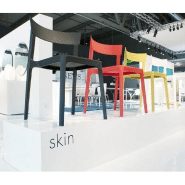 Chaise design Calligaris Skin - plastique blanc, empilable et écologique_2