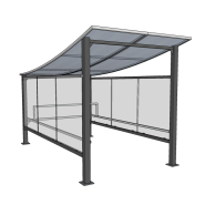 Abri pour chariot à toiture concave - Profondeur 4350mm x l 2330mm x h 2705mm - EVO 3 - Le temple du mobilier_2