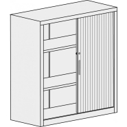 Armoire à portes à rideaux hautes - Tablettes réglables - Dimensions et options variées_2