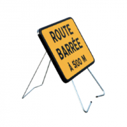 Panneau temporaire KC1 - Route barrée avec disque de distance - Indication de chantier_2