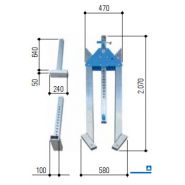 Portique de levage avec réglage horizontal et longitudinal intégré