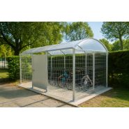 Abri vélo fermé vision grillagé / bardage en grillage métallique Abri vélo fermé vision grillagé / bardage en grillage métallique