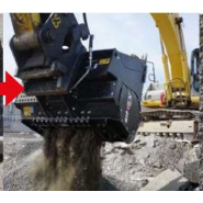 Godet granulométrique pour enrobé CBA 40 - Pour pelles de 25 à 40 tonnes - Granulométrie contrôlée et récupération du fraisat_2