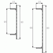 Grilles d&#039;aération pour ameublement - à encastrer - en aluminium anodisé blanc h80xl300mm