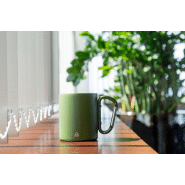 Mug thermos - double paroi en acier inoxydable recyclé avec poignée mousqueton - 300 ml - couleur verte_2