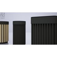 03.053.1.Sc - Poubelle Tubus Zano - 65L - Design moderne - Structure en acier ou inox - Parement en bois exotique ou épicéa_2