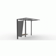 Abri bus pur - structure en acier galvanisé - bardage en verre trempé - avec banquette - 300 x 143 cm_2