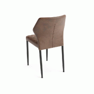 Chaise empilable Louis en simili cuir cognac ignifuge_2