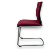 Chaise visiteur Steelcase Luge Tissu Bordeaux - d'occasion - piètement en métal gris - moderne et confortable_2