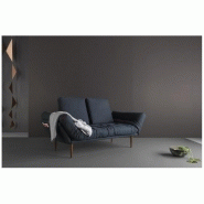 INNOVATION LIVING  CANAPÉ CONVERTIBLE DESIGN ROLLO STYLETTO PIEDS CHÊNE TISSU BLEU NIST BLUE_2