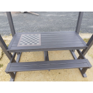 Table pique-nique couverte monobloc 100% recyclée - Polyal - TPNCOUV - 209 x 213 x 236 cm - 400 kg_2