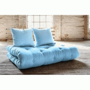 Canapé lit futon Shin Sano bleu clair - Pin massif - Couchage 140x200 cm - Marque KARUP_2