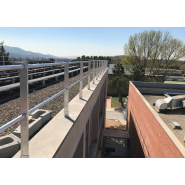 Garde-corps de sécurité pour toiture-terrasse - Fixé en tête d'acrotère - Montant profilé en aluminium - GM_2