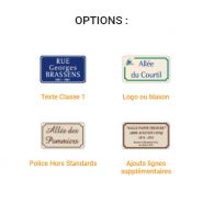 Plaques de rue plates en aluminium - angles arrondis - dimensions 450x250 mm ou 500x300 mm - RAL 1015 ou 5002_2